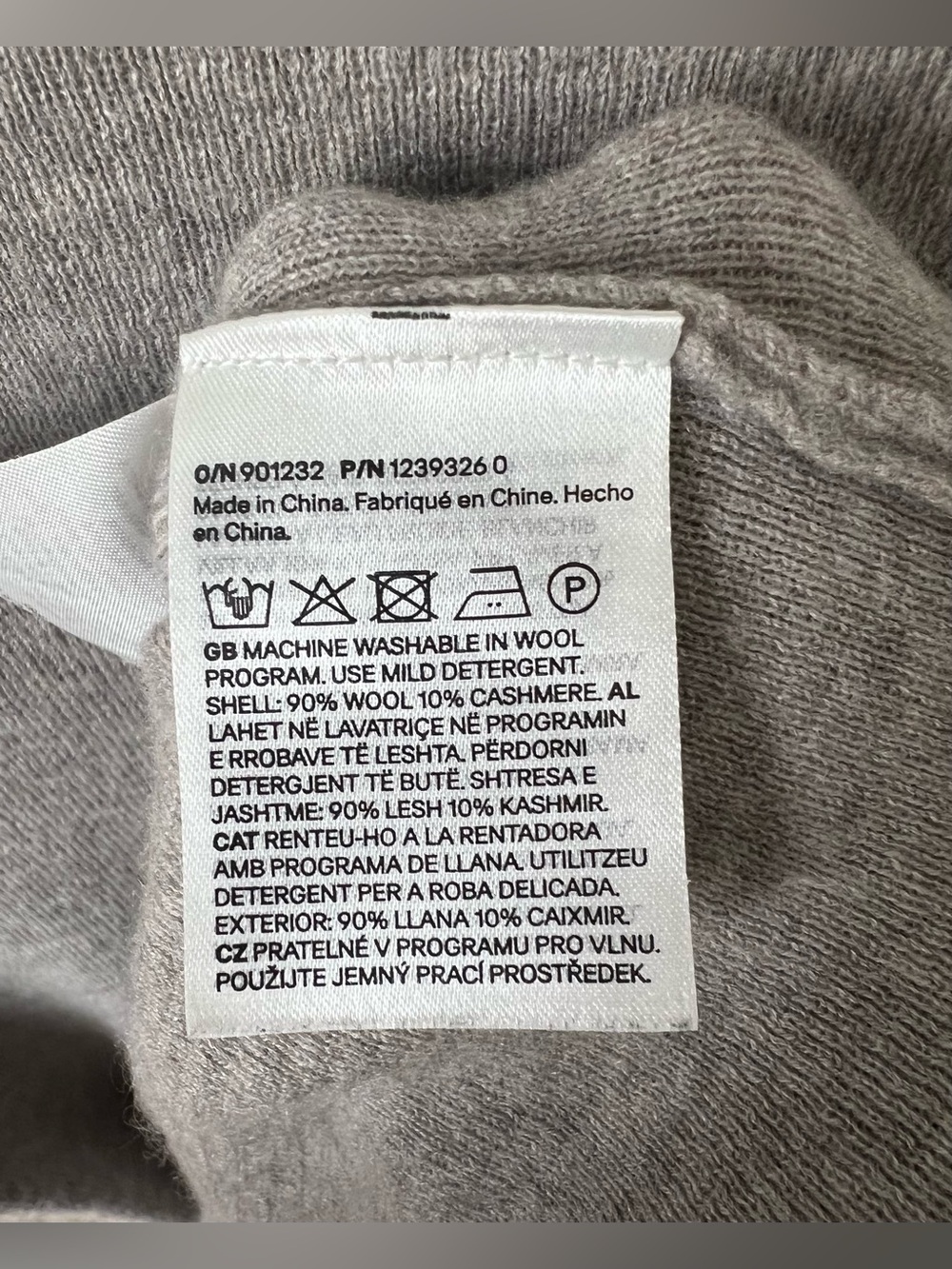 H&M Womens Premium Quality Sweater Greige Grey Cashmere Wool Jumper Top Size M - Picture 9 of 9